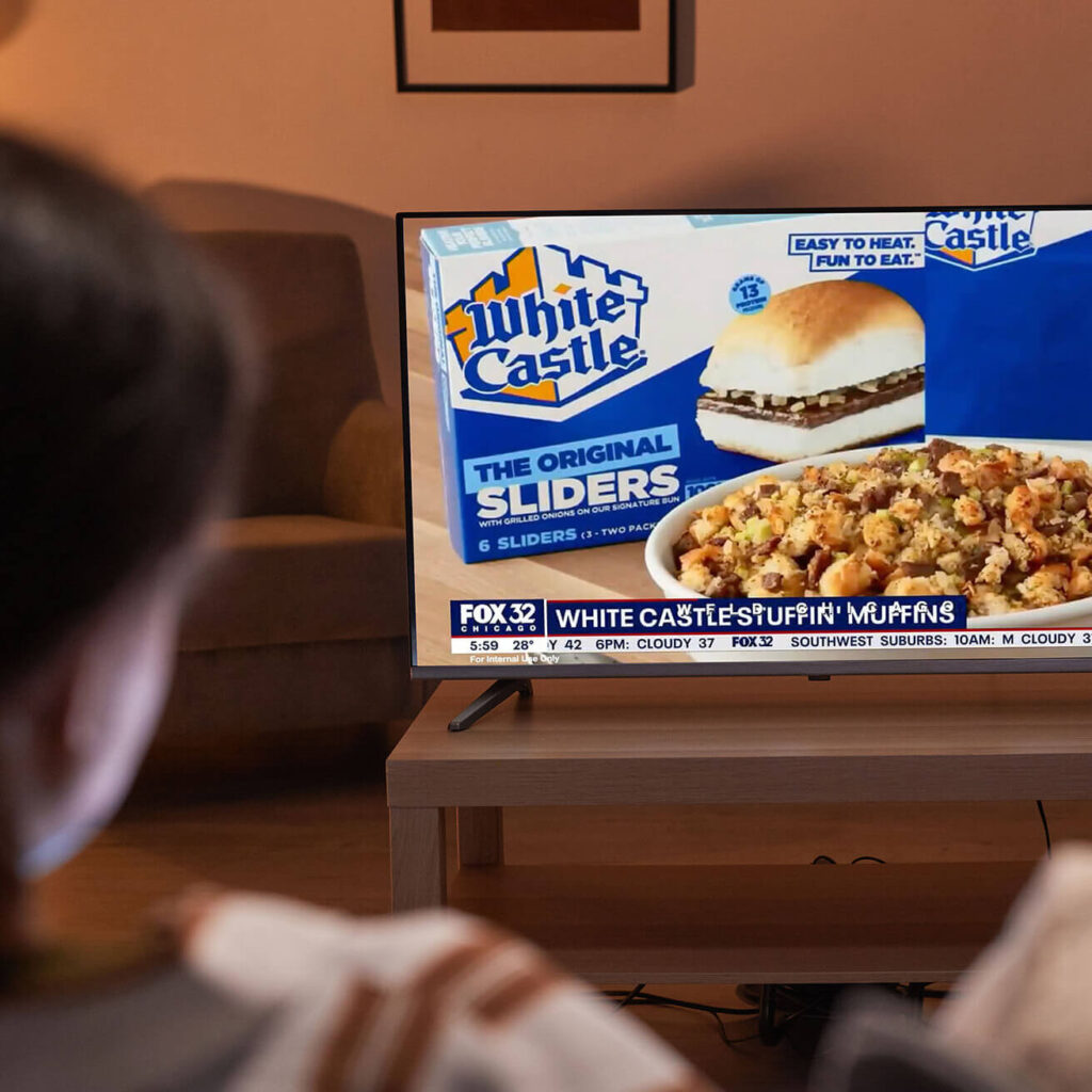 White Castle sliders and stuffing muffins advertised on TV